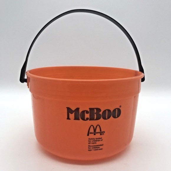 Vintage Plastic McBoo Jack O’Lantern Candy Bucket Pumpkin Trick Or Treat Pail‎ - Picture 3 of 12